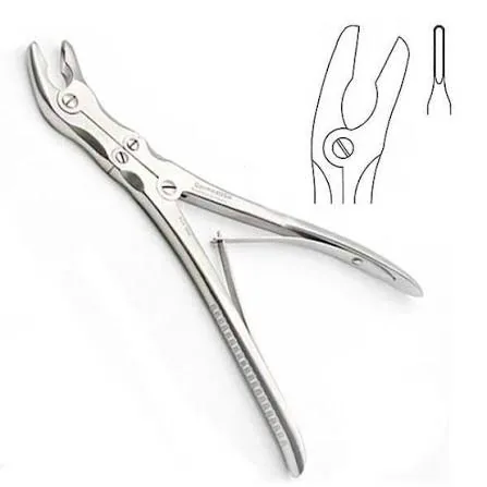 Photo of a Leksell rongeur, a surgical instrument